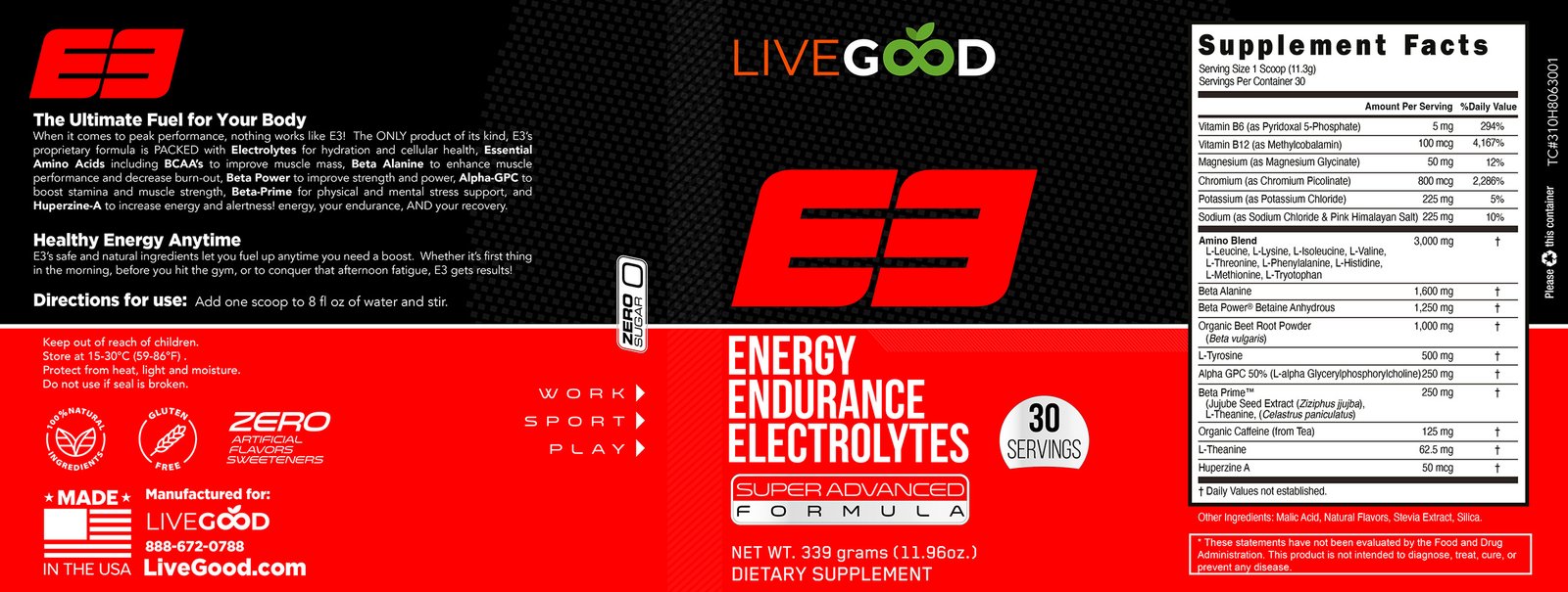 E3 - Energy, Endurance, Electrolytes Facts