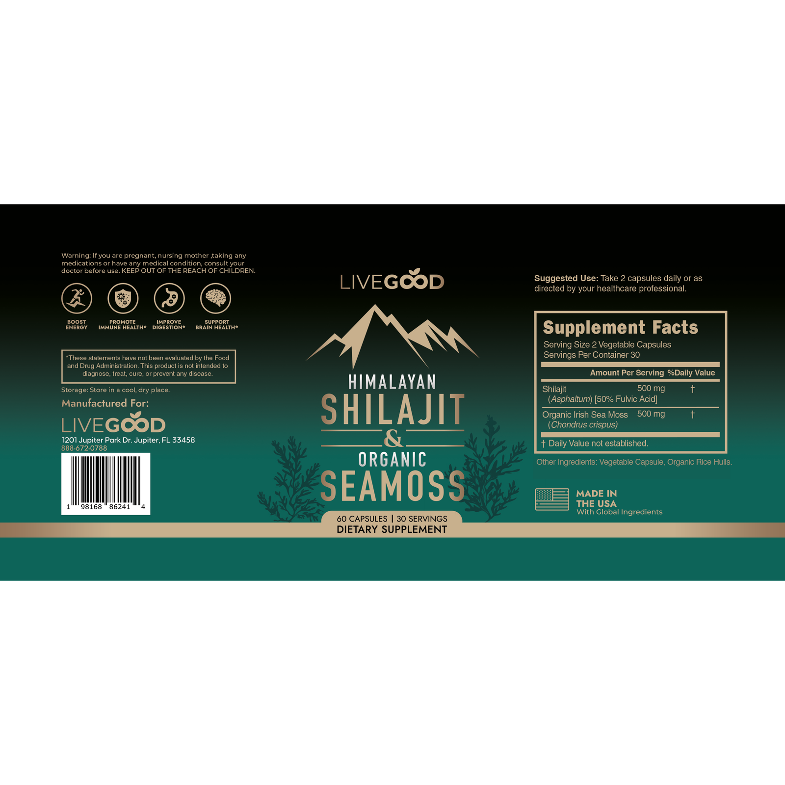 Himalayan Shilajit & Organic Sea Moss Label Himalayan Shilajit & Organic Sea Moss Label