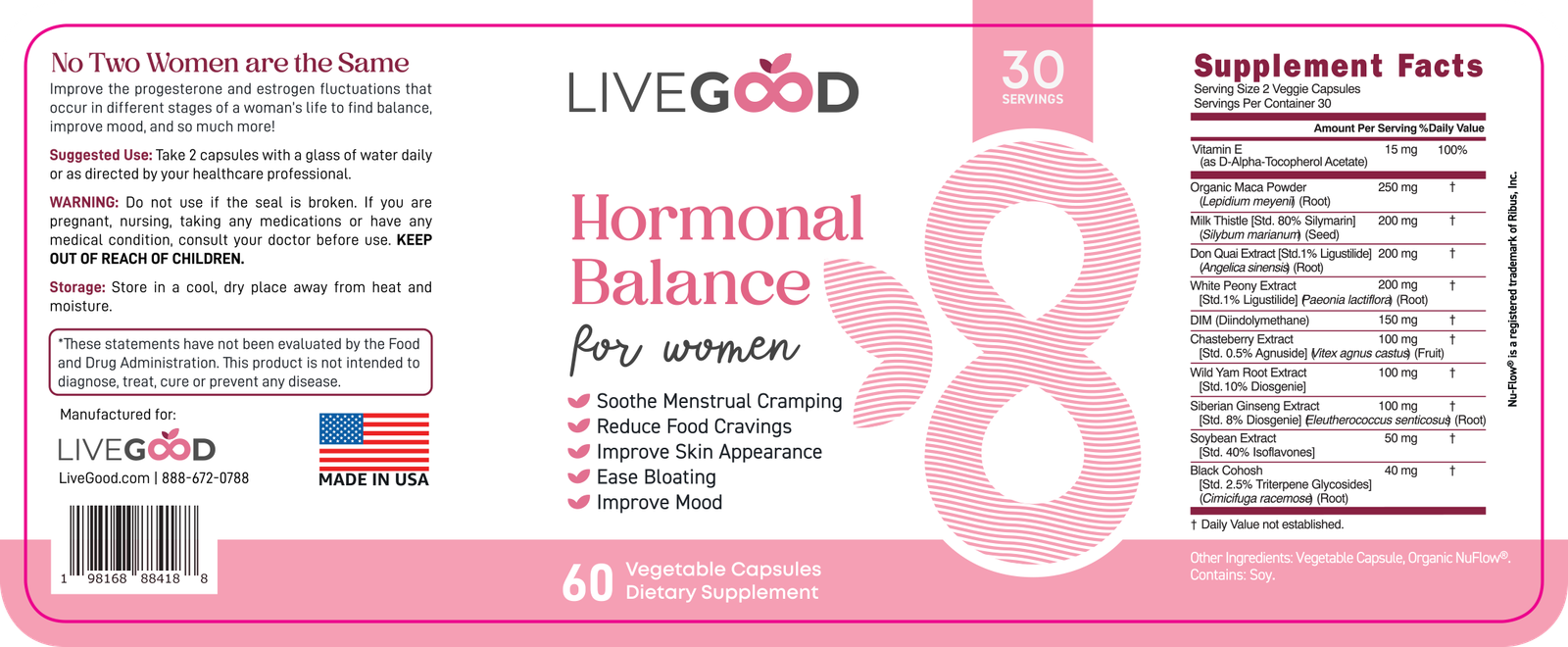 Hormonal Balance for Women Label Hormonal Balance for Women Label