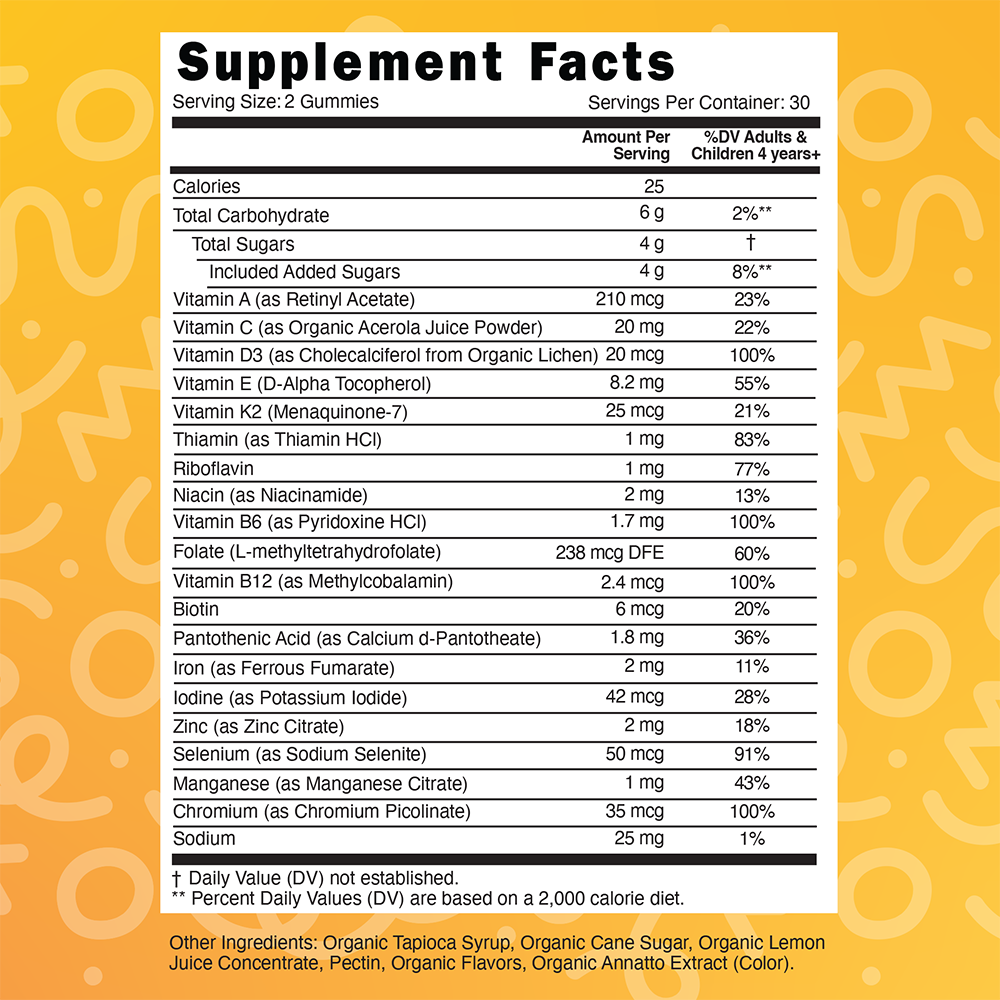 Organic Children's Multi-Vitamin Gummies Facts
