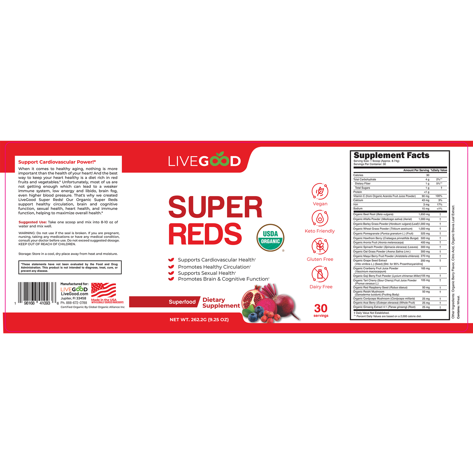 Organic Super Reds Label Organic Super Reds Label